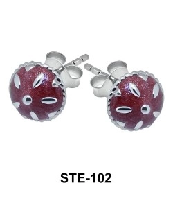 Circular Enamel Stud Earring STE-102